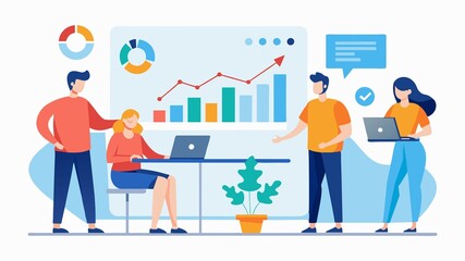 Business partners collaborate on financial analysis, leveraging data to make informed investment decisions.