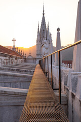 View from the roof of the city main church - Nuestra Senora de Santa Ana during the sunset. Santa Ana, El Salvador.