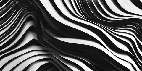 abstract wallpaper black and white with modern look, with waves, lines and nice contrasting light

