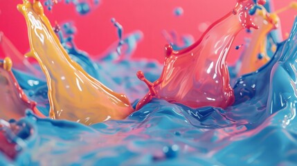 An illustration of a colorful splash of thick gooey paint