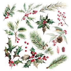 christmas clipart images with vivid colors and watercolor finish