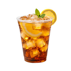 Cold and Crisp Refreshment Clear Background Ice Tea