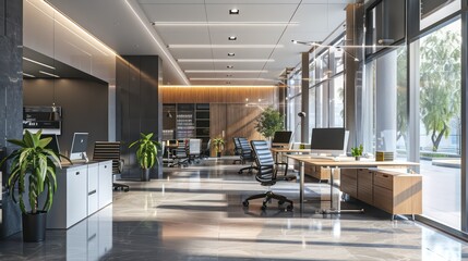 interior office company building with modern architecture

