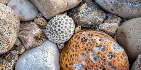 Closeup of Colorful Coral Rock Textures
