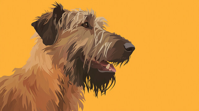 Elegant Irish Wolfhound Dog Minimalist Digital Art: A Creative Interpretation