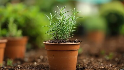 rosemary growing in a pot
