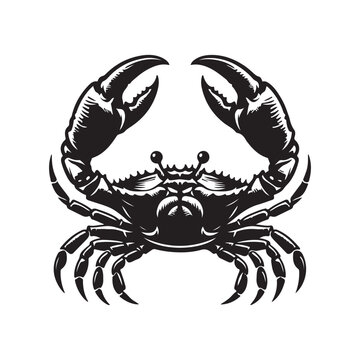 recommend clip art: Crab silhouette black vector flat illustration .
