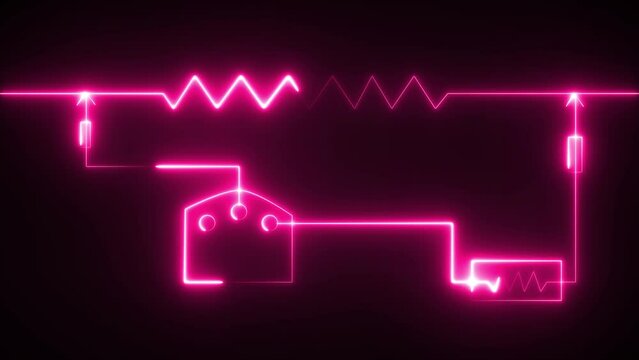 Icon of an ammeter line. Electric circuit, switch, socket, voltage meter, high voltage, wires, electricity. Vector symbol with a colorful, line style.