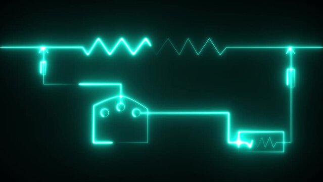 Icon of an ammeter line. Electric circuit, switch, socket, voltage meter, high voltage, wires, electricity. Vector symbol with a colorful, line style.