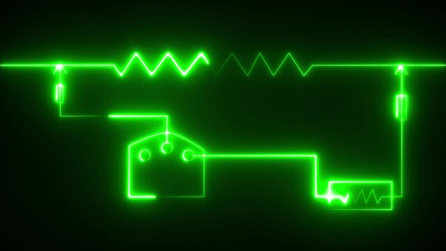 Icon of an ammeter line. Electric circuit, switch, socket, voltage meter, high voltage, wires, electricity. Vector symbol with a colorful, line style.