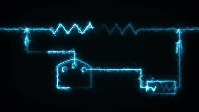 Icon of an ammeter line. Electric circuit, switch, socket, voltage meter, high voltage, wires, electricity. Vector symbol with a colorful, line style.