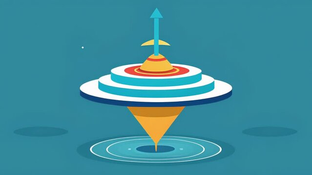A spinning top with each rotation representing a compounding interest payment that keeps the top spinning and growing in size.