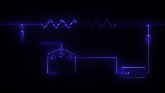 Icon of an ammeter line. Electric circuit, switch, socket, voltage meter, high voltage, wires, electricity. Vector symbol with a colorful, line style.