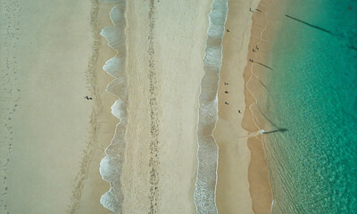 aerial view of a beautiful tropical beach