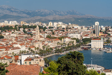 Split cityscape seen from Marjan Hill, the best viewpoint of the city, Croatia