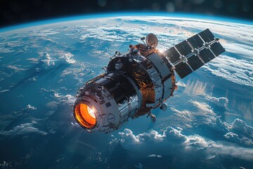 Artificial satellite, The satellite made by man revolves around the Earth, and the Earth looks very beautiful from a distance.