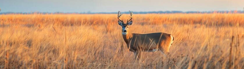Obraz premium Wildlife reclaiming abandoned farmlands, a bittersweet blend of nature and human retreat, peaceful and wild