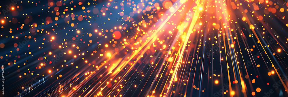 Aufkleber abstract data background with glowing particles and light trails