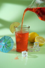 cup of syrup with lemon delicious to drink in the morning