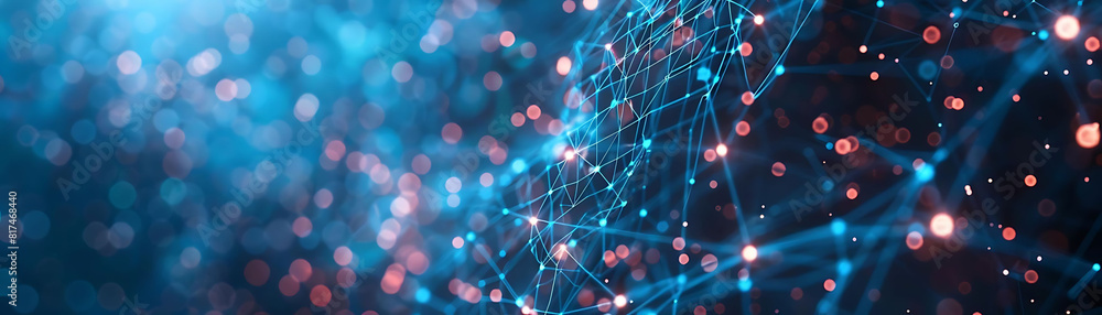Poster abstract digital internet background with global network connections and data flow