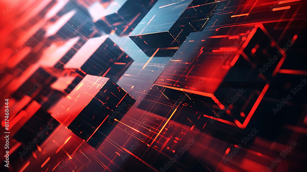 Poster abstract digital futuristic background with geometric shapes and lines