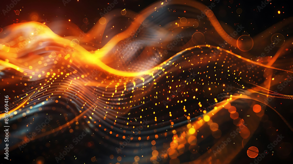 Poster abstract futuristic background with digital waves and patterns