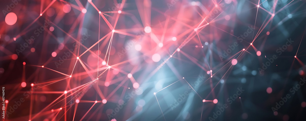Poster abstract futuristic background with glowing lines and polygons