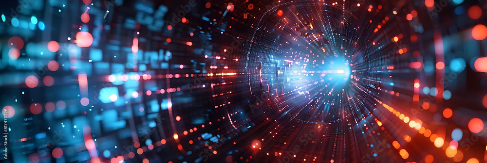 Aufkleber abstract futuristic technology background with geometric patterns featuring a blue light