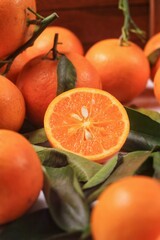 Jeruk santang madu ( citrus sinensis) . Often consumed during Chinese New Year, isolated on white background
