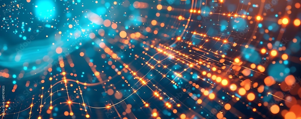Poster abstract internet background with data streams and network connections