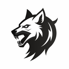           Minimalist Fierce hyena logo vector illustration.
