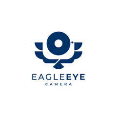 camera and eagle for sky, landscape and nature photography logo