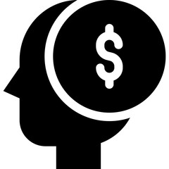 human mind with money icon