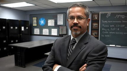 Experienced School Superintendent Overseeing Classroom and Administrative Duties in Educational Institution