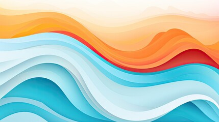wavy background with paper cut style