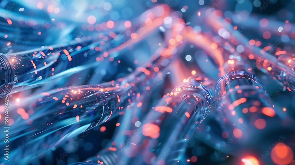 Poster close - up of data transfer cables with fast data flow