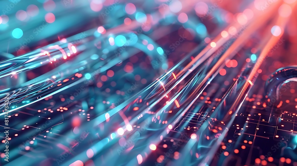 Poster close - up of data transfer cables with fast data flow
