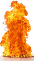 Flame isolated on white background.
