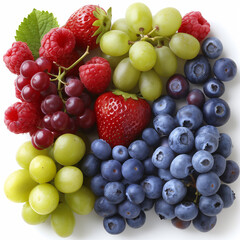 Fruits isolated on white background.