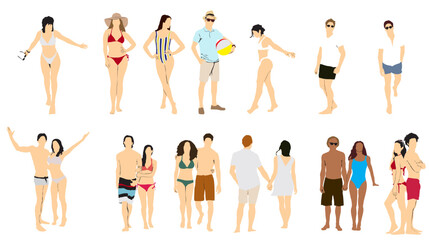 summer beach people  collection set