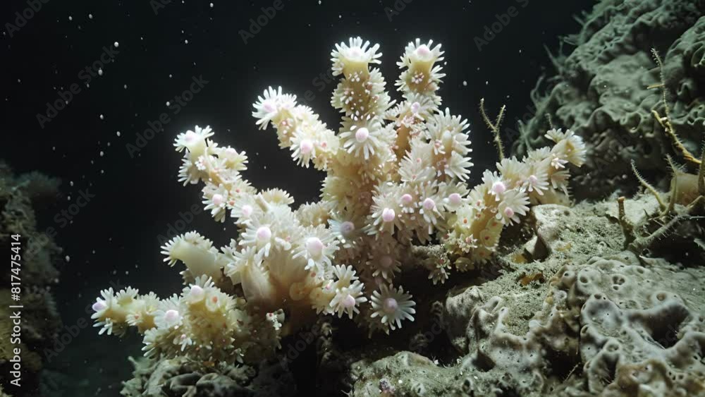 Wall mural even the smallest of coral colonies participates in the spawning event a vital sign of a healthy ree