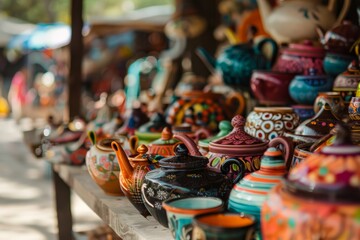 An artisanal craft market, with unique handmade items and talented artisans, Generative AI