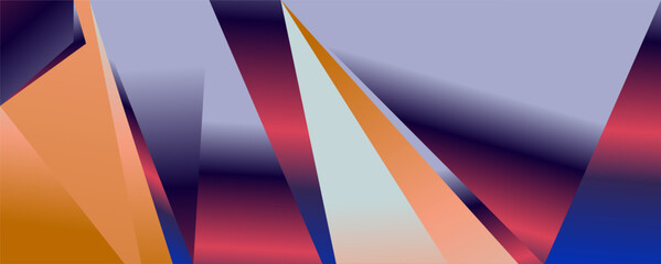 Abstract Geometric blue, pink, and colorful metallic background for technology and science design