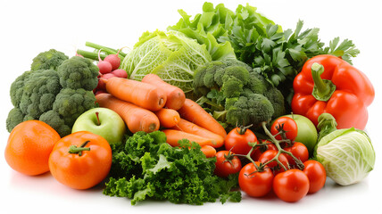 Vegetables isolated on white background.
