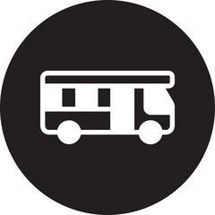 school bus glyph icon