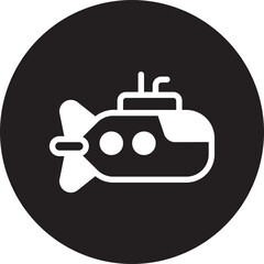 submarine glyph icon