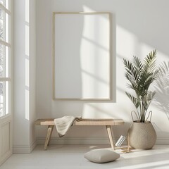 Interior background, 3d render, Scandinavian interior design, The interior of the living room in a Scandinavian style