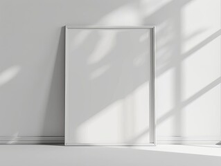 Interior background, 3d render, Scandinavian interior design, White frame mockup on white background.