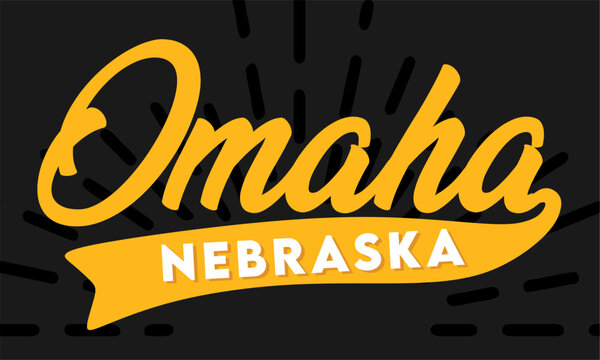 omaha nebraska on a black background