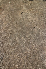 Details of sand stone texture, closeup shot of rock surface with vignette at cover and bright spot at centre, idea for background or backdrop.